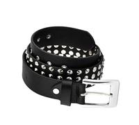 Gallanto MENS STUDDED LEATHER BELT-PUNK BELT FOR ARTIST LOOK-ROCK STYLE EMO BELT-ORIGINAL LEATHER STUDDED BELTS FOR MEN-6 ICONIC DESIGNS PUNK BELTS (Round Pyramid Studded, BLACK, 2XL)