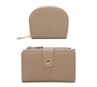 Gallantry Women's Wallet and Card Case Gift Set, Beige