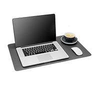 Gallaway Leather Desk Pad - 25 x 17 inch - Desk Mat Home Office Desk Accessories Desktop Protector XXL Mouse Pad Writing Desk Blotter - Grey - Medium