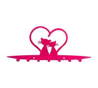 Galleksa Children's Wall-Mounted Coat Hooks Hanger Rack Cats in Love Coral
