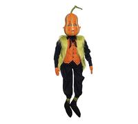 GALLERIE II Gregorio Gourd Joe Spencer Gathered Traditions Soft Art Doll Fall Autumn Harvest Halloween Spooky Scary Figure Figurine Home Indoor Doorstop Decor Decoration Orange