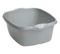Galleries Rectangular Washing Up Bowl Plastic, Kitchen Basin Sink Cutlery Tidy Bowl (Silver)