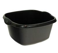 Square Washing Up Bowl Plastic, Kitchen Basin Sink Mixing Cutlery Tidy Bowl - Mid-Night Black (Darkish Grey)