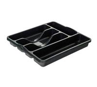 Galleries Swing Bin, Rectangular/Square Bowl, Dish Drainer, Cutlery Tray, Caddy, Hipster Basket - Mid-night Black (Darkish Grey) (Cutlery Tray)