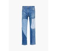 Gallery Dept Mens Washed Indigo Kelly 5001 Patch-work Straight-leg Low-rise Denim Jeans 33