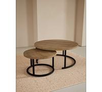 Gallery Direct Holt Wood Nesting Coffee Tables Natural Mix