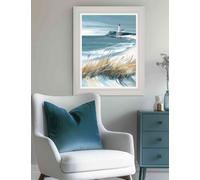 Gallery Direct Making Waves Framed Canvas Wall Art Pale Blue