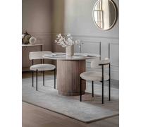 Gallery Direct Marmo Marble Mango Wood Round Dining Table Natural Mix