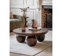 Gallery Direct Sculpt Round Coffee Table Dark Brown