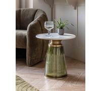 Gallery Direct Seville Marble and Glass Side Table Dark Green
