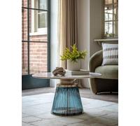 Gallery Direct Seville Marble Top Metal & Glass Coffee Table Blue Mix