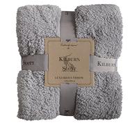 Gallery Direct Teddy Fleece Throw Silver 1300x1800mm, Polyester