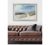 Gallery Direct View to the Sea Rectangle Framed Canvas Blue
