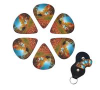 Gallery For Fall Guitar Picks 6 Pack 3 Different Thickness Celluloid Guitar Plectrums with Guitar Pick Holder Personalized Guitar Pick for Acoustic Guitar, Electric Guitar, Bass