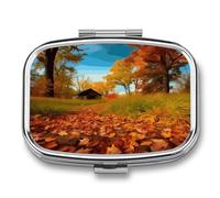 Gallery for Fall Pill Box Medicine Pill Organizer Small Pill Case Travel Pill Container Portable Pill Case for Pocket 2 Compartment Pill Holder Pill Boxes for Travel