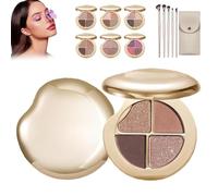 Gallery Highlighting Eye & Cheek Palette,Blush and Highlighter Palet te,Blush Makeup Powder Palett,4 Color Metallic Shimmer Shadow Powder for All Skin Tones (1# Mocha)