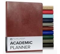 Gallery Leather Academic Planner 2027, Teacher and Student Weekly Monthly Planner, Elegantly Bound Calendar with Gold-Gilded Page Edges, 18 Months - Acadia Tan - 9x7"