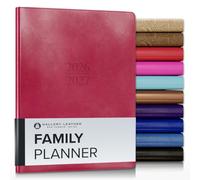 Gallery Leather Family Planner 2027, for moms, Elegantly Bound Calendar Planner and Notebook with Stylish White Page Edges, 18 Months - Acadia Wild Rose - 9x7"