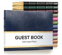 Gallery Leather Guest Book Acadia Navy by Gallery Leather