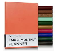 Gallery Leather Large Monthly Planner 2025-2026, Elegantly Bound Calendar Planner and Notebook with Stylish Gold-Gilded Page Edges, 18 Months - Caribbean Sunset - 9.75x7.5"