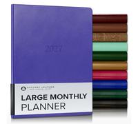 Gallery Leather Large Monthly Planner 2027, Elegantly Bound Calendar Planner and Notebook with Stylish Gold-Gilded Page Edges, 18 Months - Caribbean Hibiscus - 9.75x7.5"