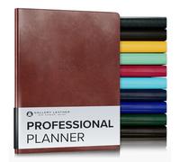 Gallery Leather Professional Planner 2026, Elegantly Bound Calendar Planner and Notebook with Stylish Gold-Gilded Page Edges, 12 Months - Acadia Tan - 9 x 7 "