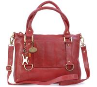 Catwalk Collection Handbags - Women's Large Leather Shoulder Bag - A4 Work Bag - Adjustable Detachable Crossbody Strap - Gallery - Red