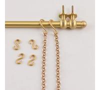 Gallery Picture Hanging System - Brass Track Rod with Chains, Adjustable Wall Gallery Rail System, Wall Mount Rail for Paintings, Photos, Posters, Canvas, Mirror, Art Display(2.45m (96.5in))