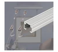 Gallery Picture Rail Hooks & Wire Hanging System, Aluminum Canvas Poster Photo Display Track Kit for Paintings/ Sketching/Artwork, Silver(1.8m/5.9ft Track,3m/9.8t Wire)