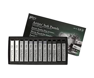 Gallery Soft Pastel Set, thickness 1 cm, L: 6,5 cm, grey, gray tinted colours, 12asstd