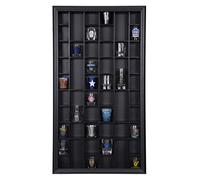Gallery Solutions 17x32 Shot Cabinet with Glass Front, Black Display Cases, 17" x 32"