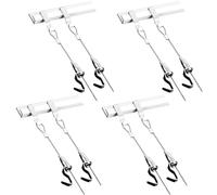 Gallery Wall Hanging Kit - Set of 2/4 Discreet Picture Rail Hooks with Endcaps Perfect for Home Decor Museum or Public Spaces Cliprail Picture Hanging System (White 3.0m Cable 2 Hooks)