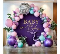 Gallety 7.2FT Purple Round Backdrop Cover with Size Adjuster & 4 Metal Clips, Universal Fit for 5ft-7.2ft Circle Stand, Polyester Fabric Arch Cover for Wedding, Birthday Party, Baby Shower Decor
