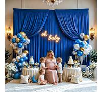 Gallety Royal Blue Backdrop Curtain for Wedding, Polyester Photo Backdrop Drapes - 40FT x 10FT Cloth Backdrop Curtain for Celebration,Stage, Social Events, Graduation,Engagement Party Decorations