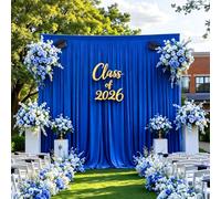 Gallety Royal Blue Backdrop Curtain for Wedding, Polyester Photography Backdrop Drapes - 30FT x 10FT Photobooth Backdrop Curtains for Celebration,Birthday,Event,Graduation Party Decorations