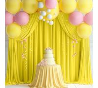 Gallety Yellow Backdrop Curtain for Wedding, Polyester Photo Backdrop Drapes - 40FT x 10FT Cloth Backdrop Curtain for Celebration,Stage, Social Events, Graduation,Engagement Party Decorations