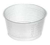 Gallipot 60ml with graduated measurements x 100. Polythene.