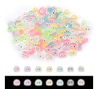 Gallipower 140PCS Mini Resin Luminous Briquettes,Miniature Ghost Gardens Accessories,Multicolor Tiny Tree Elves Fairy Figures Glow in The Dark for Fairy Garden Landscape Decoration Cake Toppers Decor