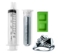 Gallium Liquid Metal 50 Grams, 99.99% Pure Melting Gallium - 50g Vial, Syringe, Silicone Mold Cubes, and Complete DIY Science Experiment Guide