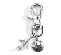 Gallkeat Airplane Keyring Safe Drive Good Luck Key Rings Bag Charms Backpack Handbag Decoration Gifts for Travel Enthusiasts, Men, Women (A)