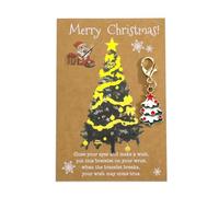 Gallkeat Christmas Keychain Gifts, Santa Snowflake Gingerbread Man Keyring with Greeting Card, Christmas Ornaments, Xmas Party Favors Gifts Stocking Stuffers for Kids Girls Adults (F)