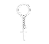 Gallkeat Cross Keychain Inspirational Christian Keyring Religious Present for Teachers Students Women Men Graduation Communion Christmas Thanksgiving (Silver B)