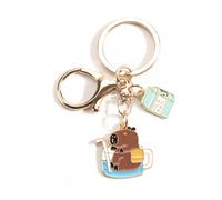 Gallkeat Cute Capybara Keyring Gifts Cartoon Charm Metal Key Chain Funny Accessory for Capybara Enthusiasts Bag Charm for Friends and Women (G)