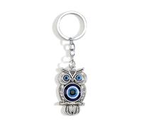 Gallkeat Cute Owl Keyring Animal Keychains Blue Evil Eyes Lucky Bag Charm Bag Charm Backpack Bags Luggage Purse Handbag Accessories Gifts for Men Women (A)