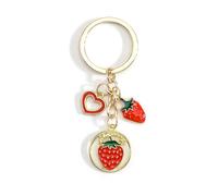 Gallkeat Fruit Keychain Strawberry, Orange, Apple, Watermelon Keyring Jewelry Bag Charm Backpack Handbag Accessories Gift for Family Friends Women Men (A)