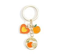 Gallkeat Fruit Keychain Strawberry, Orange, Apple, Watermelon Keyring Jewelry Bag Charm Backpack Handbag Accessories Gift for Family Friends Women Men (B)