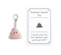 Gallkeat Funny Poo keychain Emotion Support Positive Keyrings with Card Bag Charm Backpack Accessories Inspirational Gifts for Women Men coworkers Friend (brown)