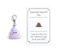 Gallkeat Funny Poo keychain Emotion Support Positive Keyrings with Card Bag Charm Backpack Accessories Inspirational Gifts for Women Men coworkers Friend (purple)
