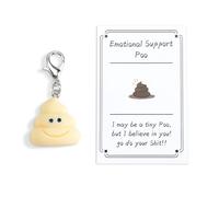 Gallkeat Funny Poo keychain Emotion Support Positive Keyrings with Card Bag Charm Backpack Accessories Inspirational Gifts for Women Men coworkers Friend (yellow)