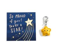 Gallkeat Inspirational Keychain Star Keyring with Card So Proud of You Encouragement Family Friends Inspirational Gifts for School Leavers Students Teacher Coworker Staff